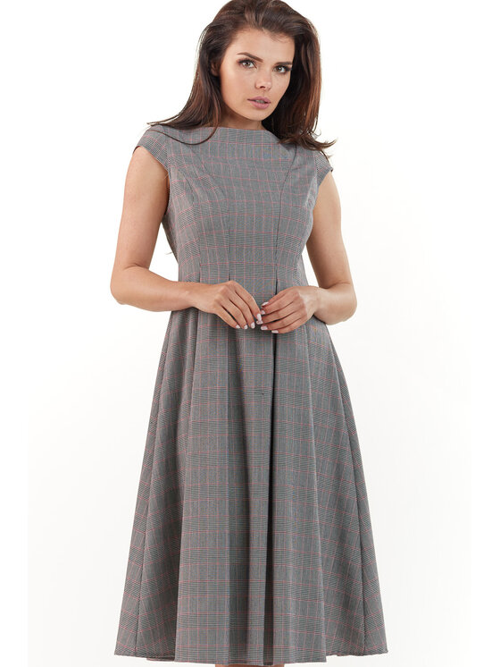 Awama Awama Sukienka letnia A222 Kolorowy Basic Fit