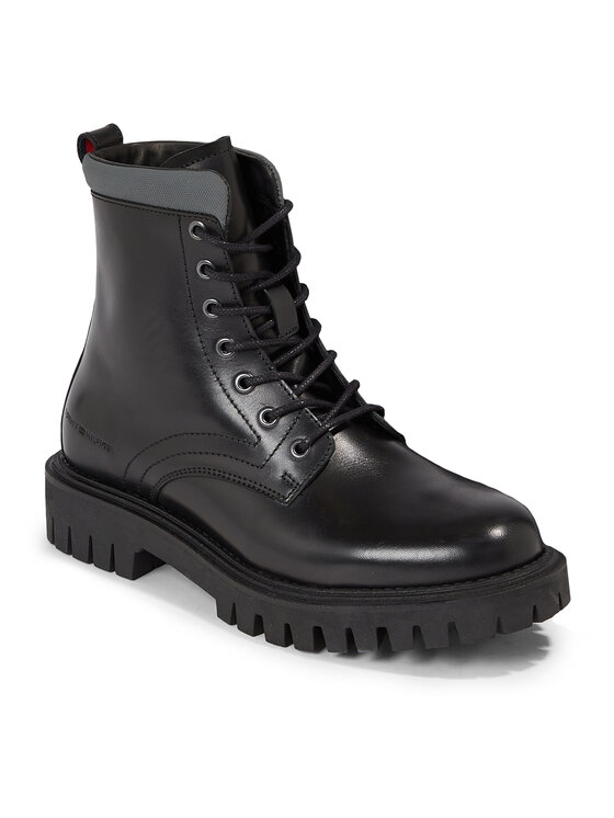 Tommy Hilfiger Tommy Hilfiger Ορειβατικά παπούτσια Premium Casual Chunky Lth Boot FM0FM04756 Μαύρο