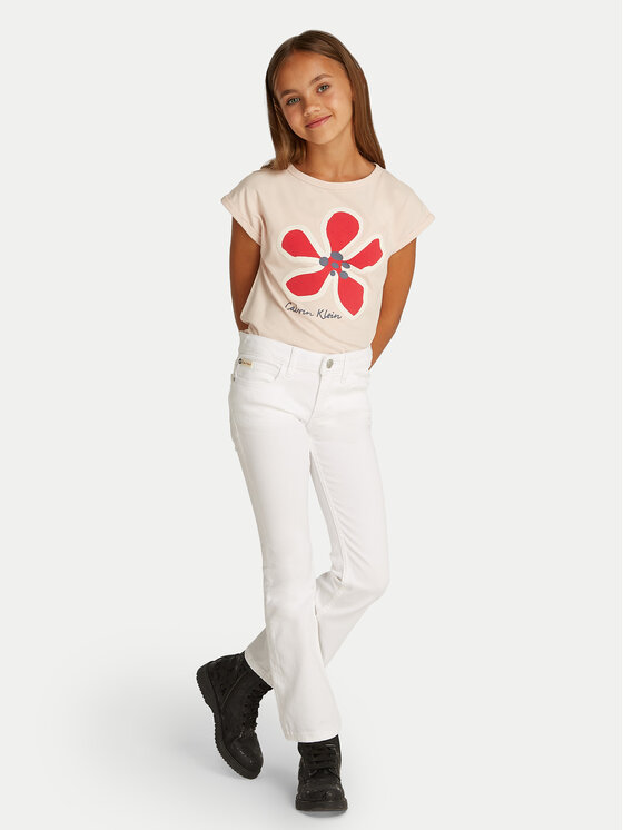 Calvin Klein Jeans Calvin Klein Jeans Jeans hlače IG0IG02840 Bela Flare Fit