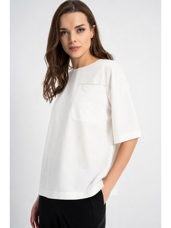 CLICK CLICK Blúzka 10-6903 Biela Comfortable Fit
