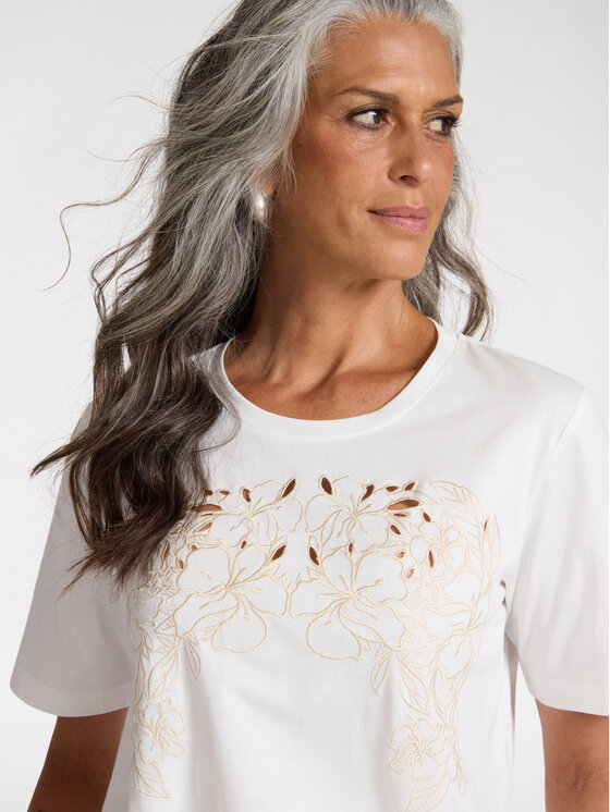 Elena Mirò Elena Mirò T-shirt G348Z000560N011 Bianco Regular Fit