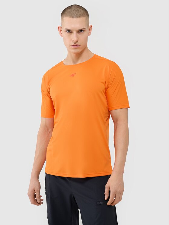 4F 4F Cyklistické tričko 4FWSS25TFTSM1434-70S Oranžová Regular Fit