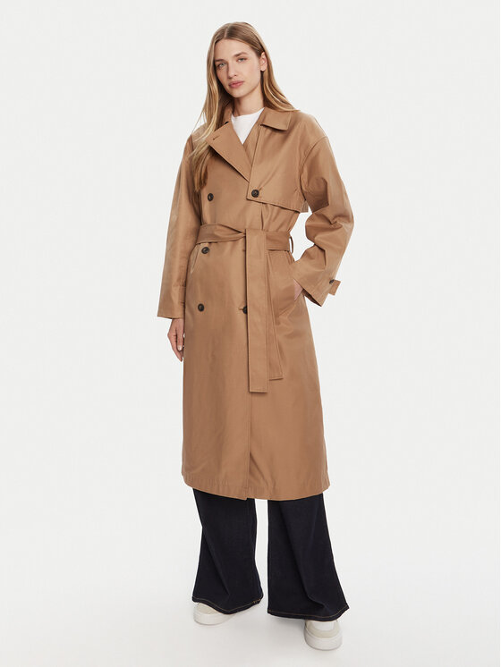 Calvin Klein Calvin Klein Trenčkot LV044C501G Rjava Regular Fit