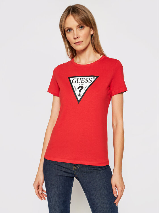 Guess t outlet shirt czerwony