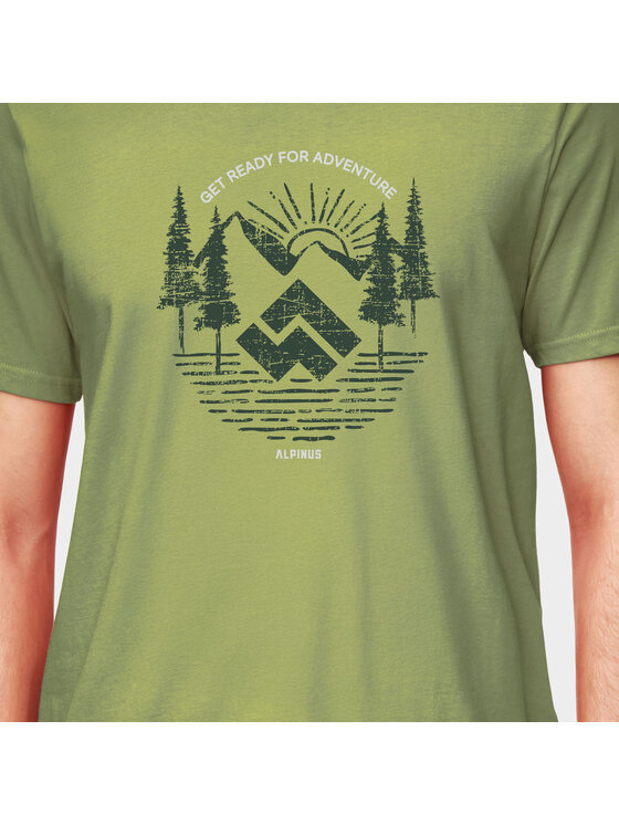 Alpinus Alpinus T-Shirt Kitreli Zielony Regular Fit