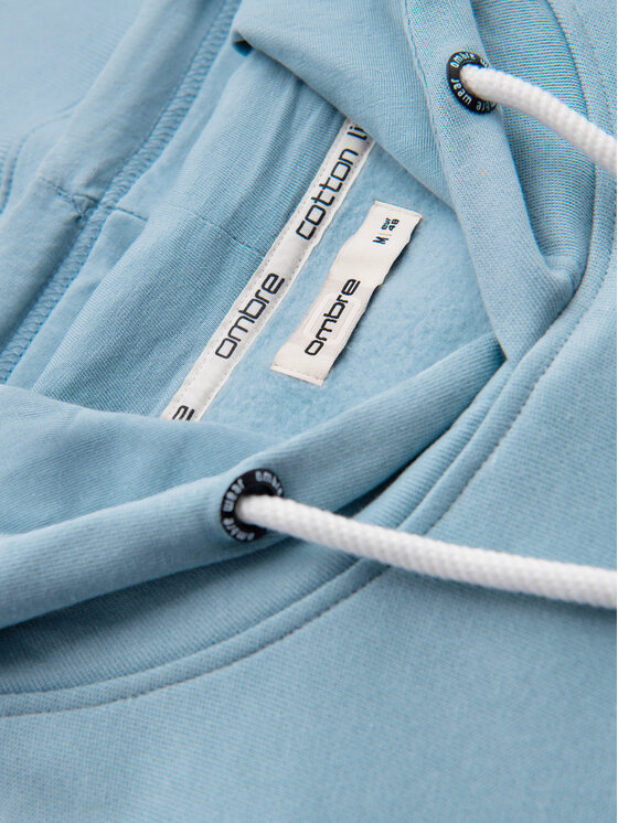 Ombre Ombre Bluza OM-SSBN-0270 Niebieski Regular Fit
