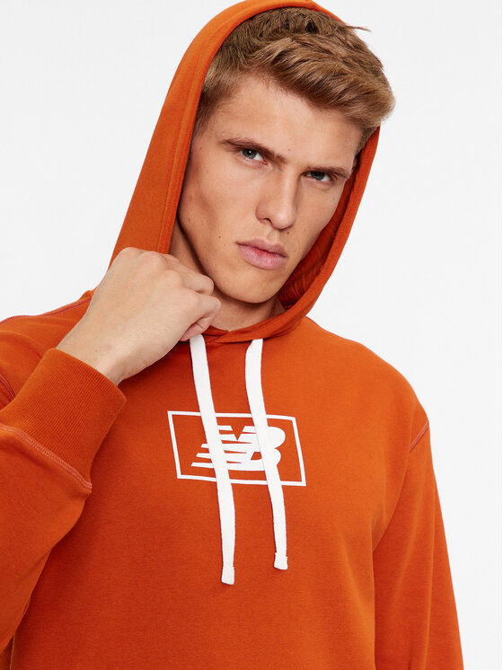 New Balance New Balance Bluza NB Essentials Hoodie MT33508 Pomarańczowy Regular Fit