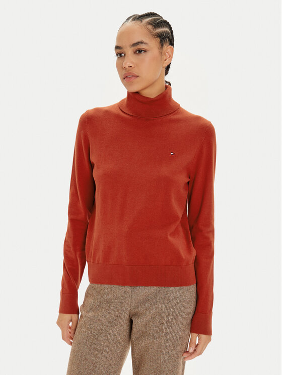 Tommy Hilfiger Tommy Hilfiger Rollkragenpullover WW0WW43211 Rot Regular Fit