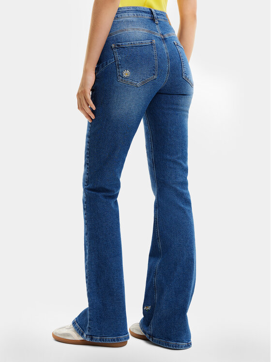 Desigual Desigual Jeans Daisies 24SWDD33 Blu Flare Fit