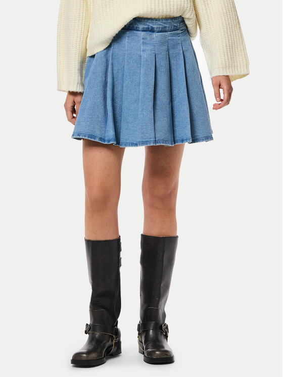 Pieces Pieces Džínová sukně Silje 17156077 Modrá Regular Fit
