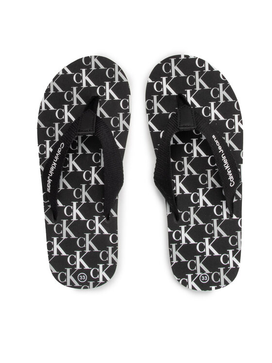 Calvin Klein Jeans Calvin Klein Jeans Japonki Logo Print Flip Flop V3X8-80156-0058 S Czarny