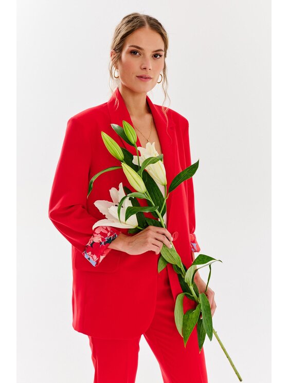 NAOKO NAOKO Marynarka Scarlet Red Czerwony Regular Fit