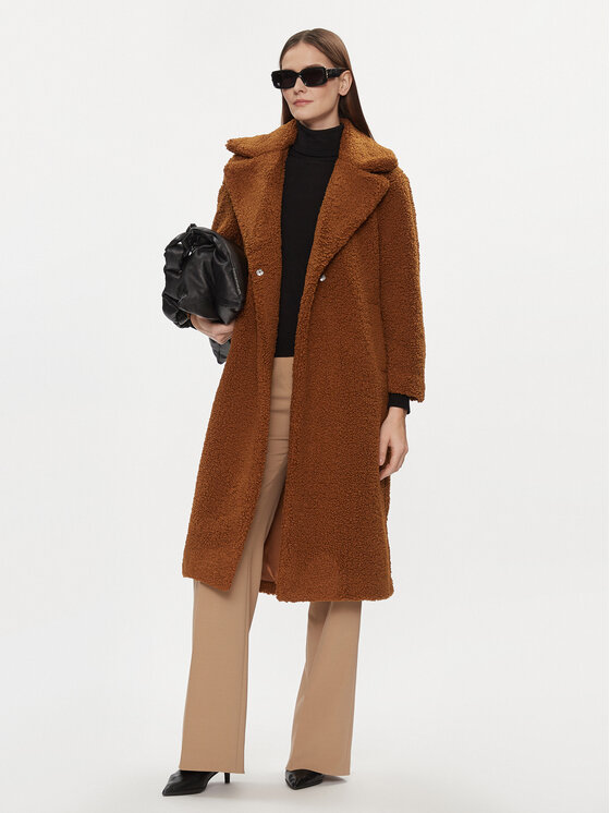 Sisley Sisley Παλτό μεταβατικό 2XFQLN033 Καφέ Comfort Fit