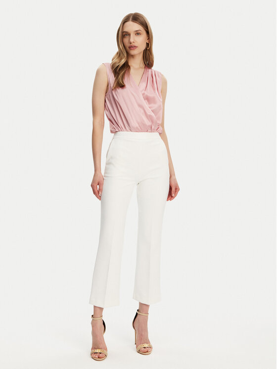 Elisabetta Franchi Elisabetta Franchi Hlače iz tkanine PA-089-51E2-V290 Bela Regular Fit