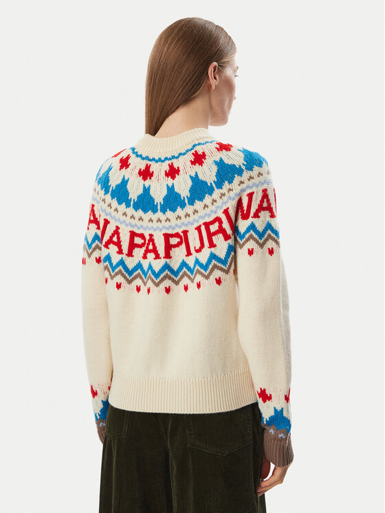 Napapijri Napapijri Sveter D-Fiames NP0A892S Svetlo béžová Regular Fit