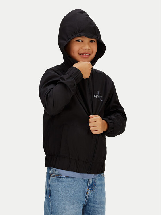 Calvin Klein Jeans Calvin Klein Jeans Übergangsjacke Monologo Essential IB0IB02639 Schwarz Regular Fit