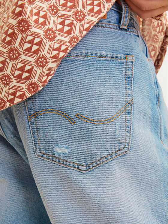 Jack&Jones Jack&Jones Jeans kratke hlače Jjitony 12252653 Modra Loose Fit