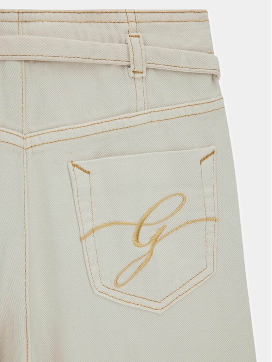 Guess Kids Guess Kids Kalhoty z materiálu 181362 Bílá Regular Fit