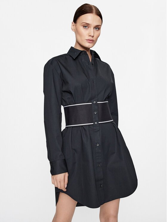 HUGO Hugo Рокля тип риза Kugima 50501107 Черен Regular Fit