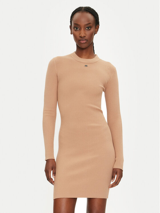 REPLAY REPLAY Kötött ruha DK3319.000.G23370 Bézs Slim Fit