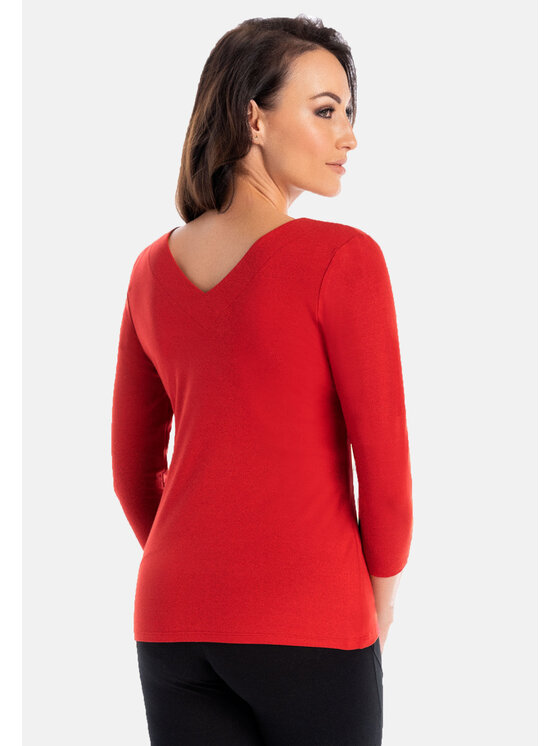 Teyli Teyli Bluzka 326 Czerwony Standard Fit