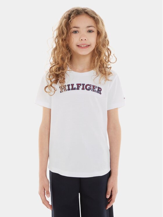Tommy Hilfiger Tommy Hilfiger Tričko Monotype Tartan KG0KG07804 Biela Regular Fit