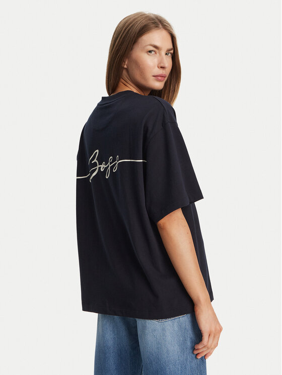 BOSS BOSS T-shirt C_Eboyfriend_4 50540441 Tamnoplava Relaxed Fit
