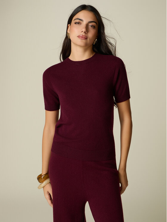 Oltre Oltre Sweter M279J005532N029 Bordowy Regular Fit