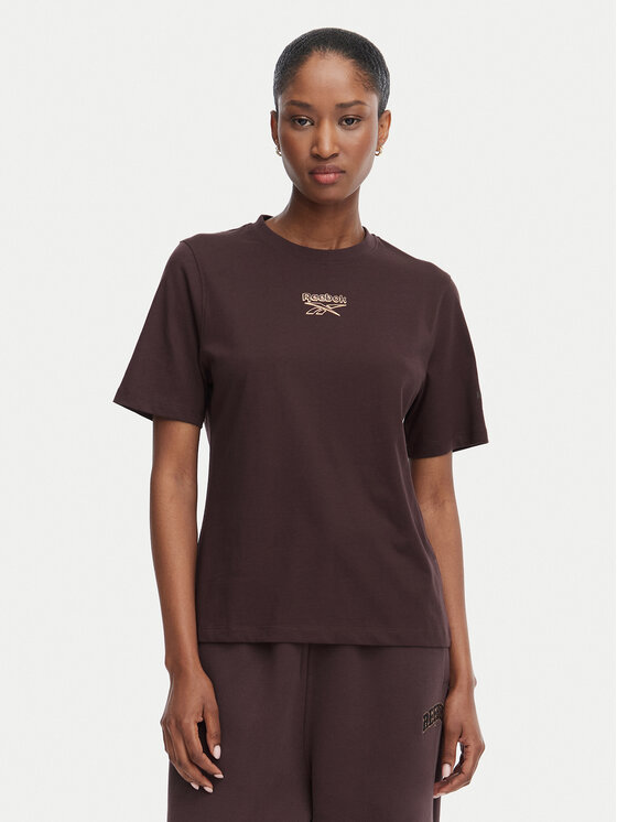 Reebok Tricou Nikolina RK25708CCW Maro închis Regular Fit