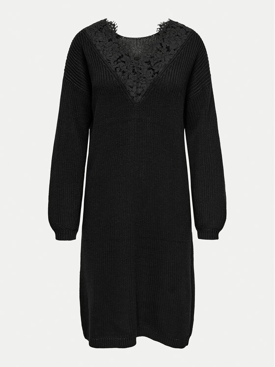 ONLY ONLY Sukienka dzianinowa Xenia 15243197 Czarny Regular Fit