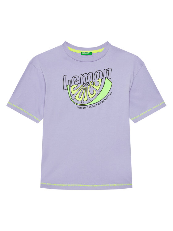 United Colors Of Benetton T-Shirt 3I1XC10P6 Fioletowy Regular Fit