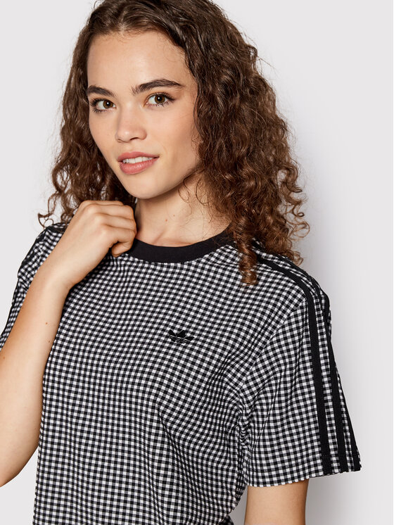 T-shirt Gingham HB9454 Nero Regular Fit