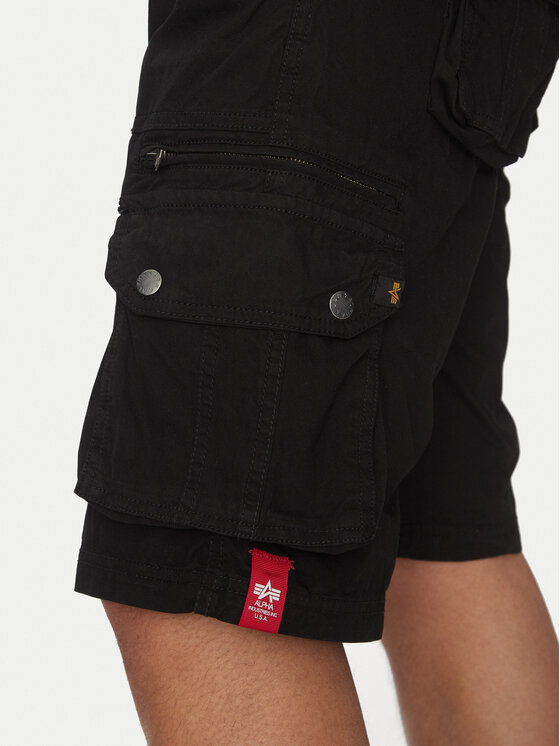 Alpha Industries Alpha Industries Šortky z materiálu 136250 Černá Regular Fit