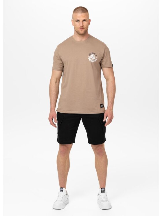 PITBULL PITBULL T-Shirt Koszulka męska DOG SD L Beżowy Regular Fit