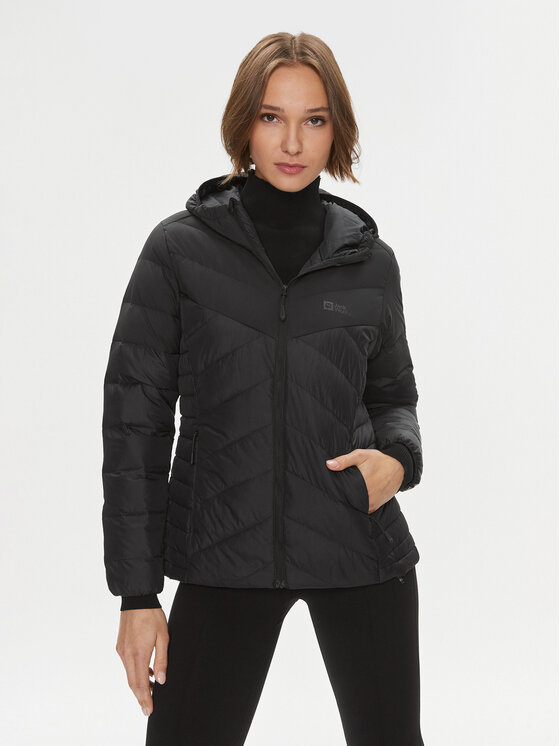 Jack Wolfskin Vatovaná bunda Tundra Down Hoody 1206642 Čierna Slim Fit