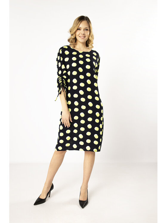 QUIOSQUE QUIOSQUE Šaty BIG DOTSY DRESS Tmavomodrá Regular Fit