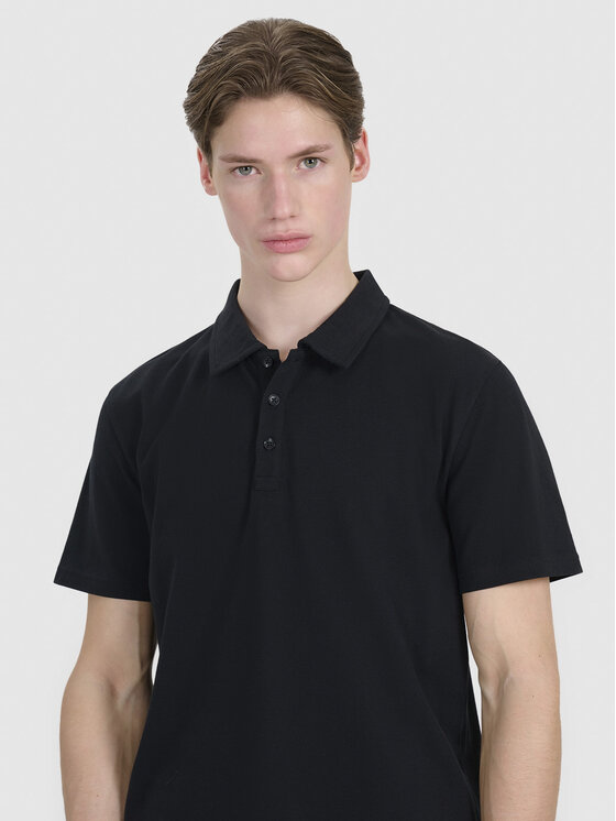 4F 4F Polo MIDSHOP TEXTILE Czarny Regular Fit