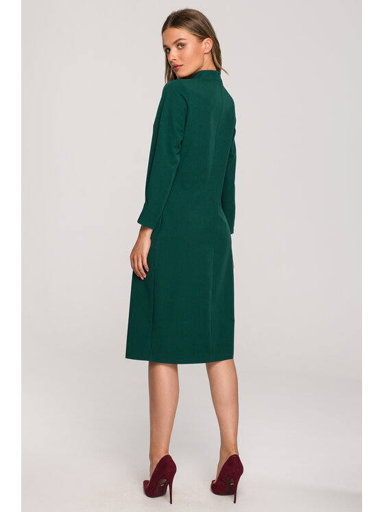 Stylove Stylove Koktejlové šaty S318 Zelená Regular Fit