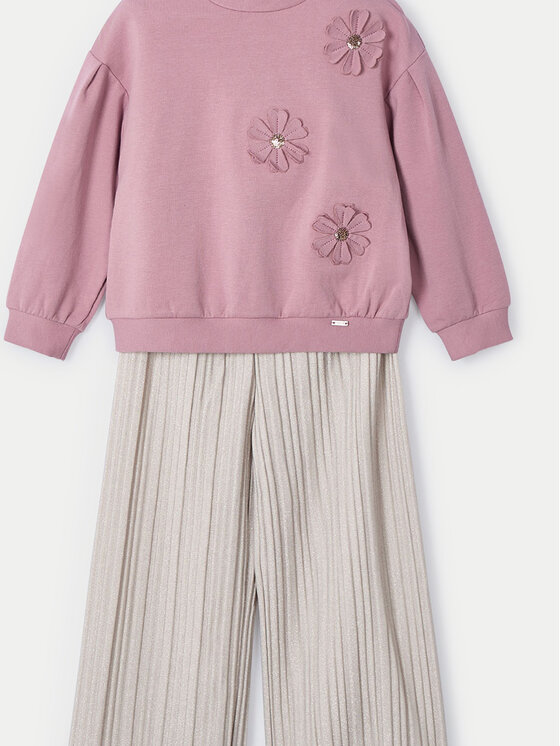 Mayoral Mayoral Completo felpa e pantaloni di tessuto 4551 Rosa Regular Fit