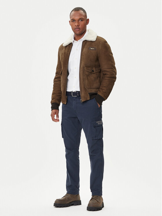 Aeronautica Militare Aeronautica Militare Kurtka skórzana 252PN0163U100893 Brązowy Regular Fit
