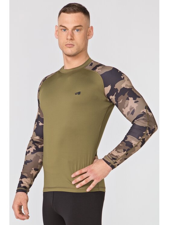 ROUGH RADICAL ROUGH RADICAL Koszulka techniczna FURIOUS ARMY LS Khaki Slim Fit