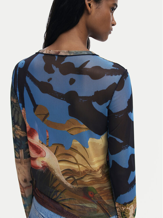 Desigual Desigual Majica Dragon Lacroix 25WWTK39 Šarena Slim Fit