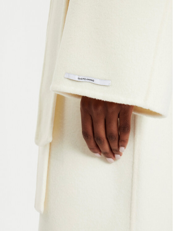 Marella Marella Cappotto di lana Marna 2423016011 Écru Regular Fit