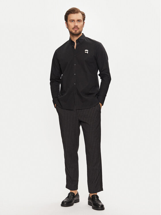 KARL LAGERFELD KARL LAGERFELD Cămașă 605911 551671 Negru Regular Fit
