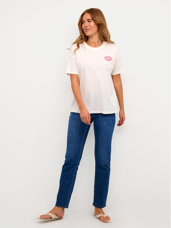 Kaffe Kaffe Tricou Fie 10508888 Écru Oversize