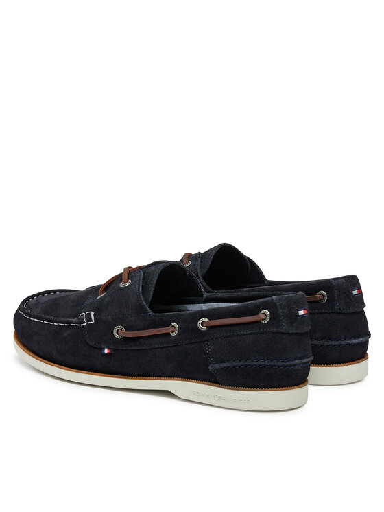 Tommy Hilfiger Tommy Hilfiger Cipele Th Boat Shoe Core Suede FM0FM05387 Tamnoplava