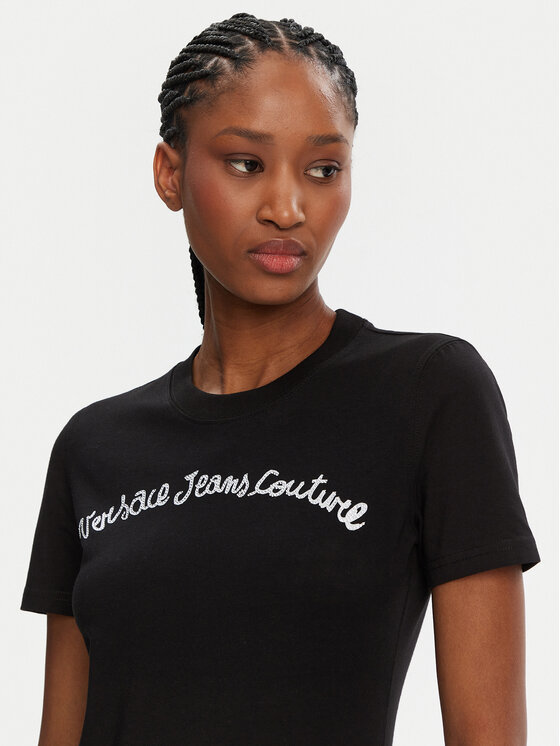 Versace Jeans Couture Versace Jeans Couture T-shirt 78HAHC08 Crna Slim Fit
