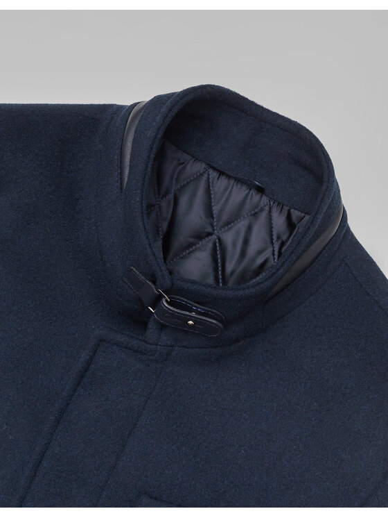 Borgio Borgio Płaszcz wełniany rizziconi Granatowy Slim Fit