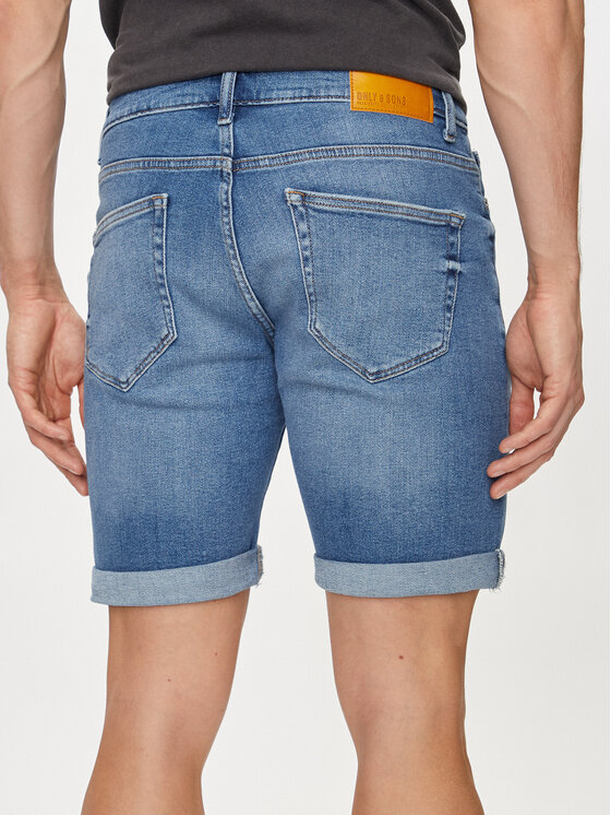Only & Sons Only & Sons Pantaloni scurți de blugi Ply 22028772 Albastru Slim Fit