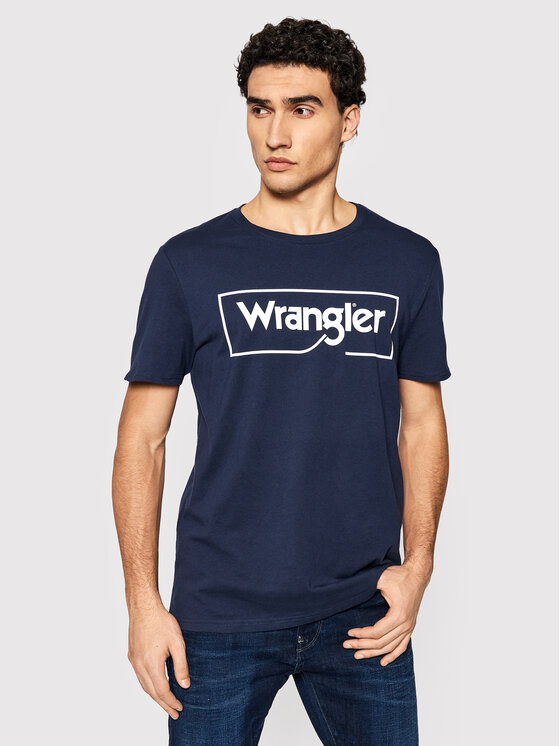 Wrangler Wrangler T-Shirt Frame Logo W7H3D3114 112146325 Granatowy Regular Fit